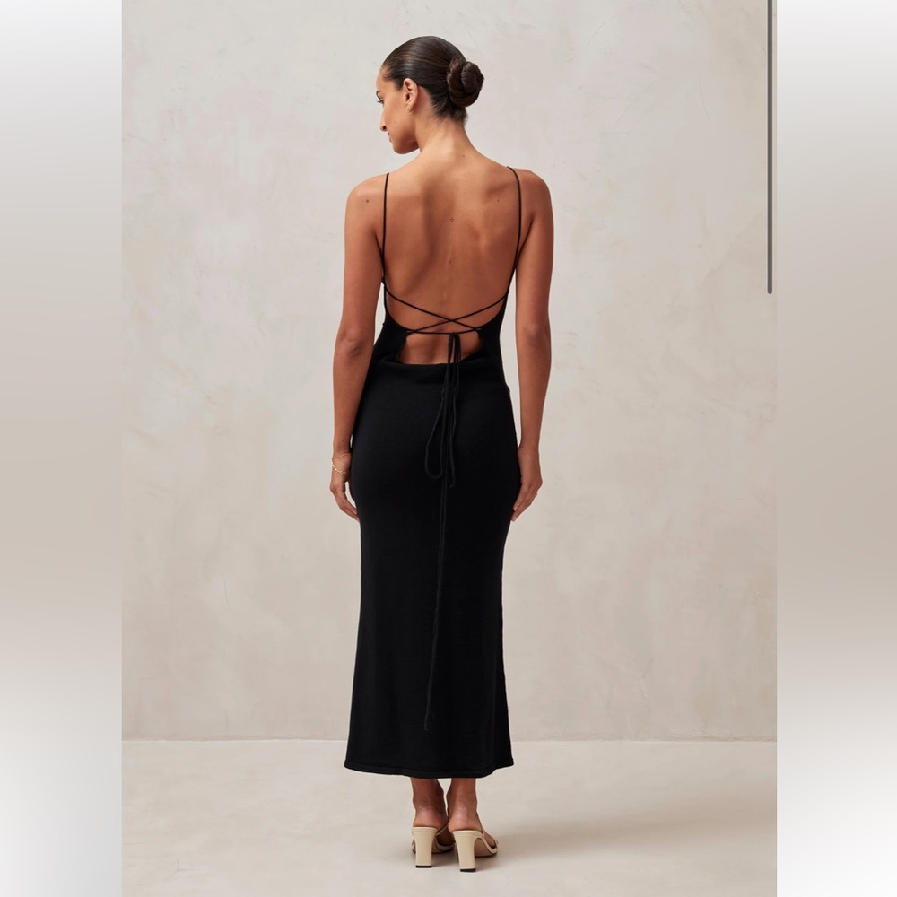 Black Alohas Delicate Strap Knit Dress